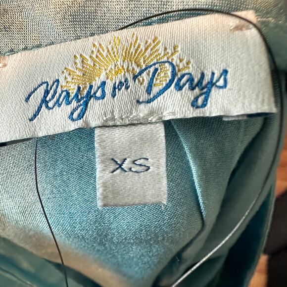 Rays for Days Blue Satin Split Hem Flare Pants XS 70s Retro Festival Ombre $139 - Picture 10 of 11